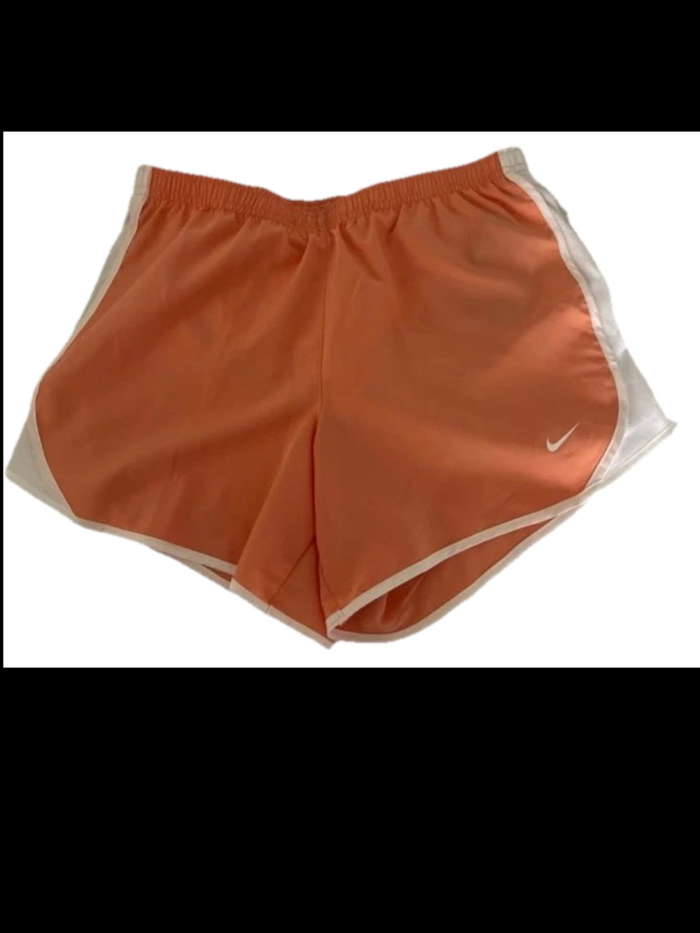 NWT Nike Girls Size XL Athletic Lined Peachy Orange White Mesh Drawstring Shorts
